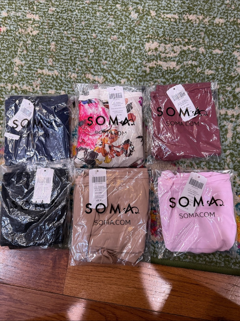 Soma Women's Panty Set - Navy, Floral, Burgundy, Black, Tan, Light Pink